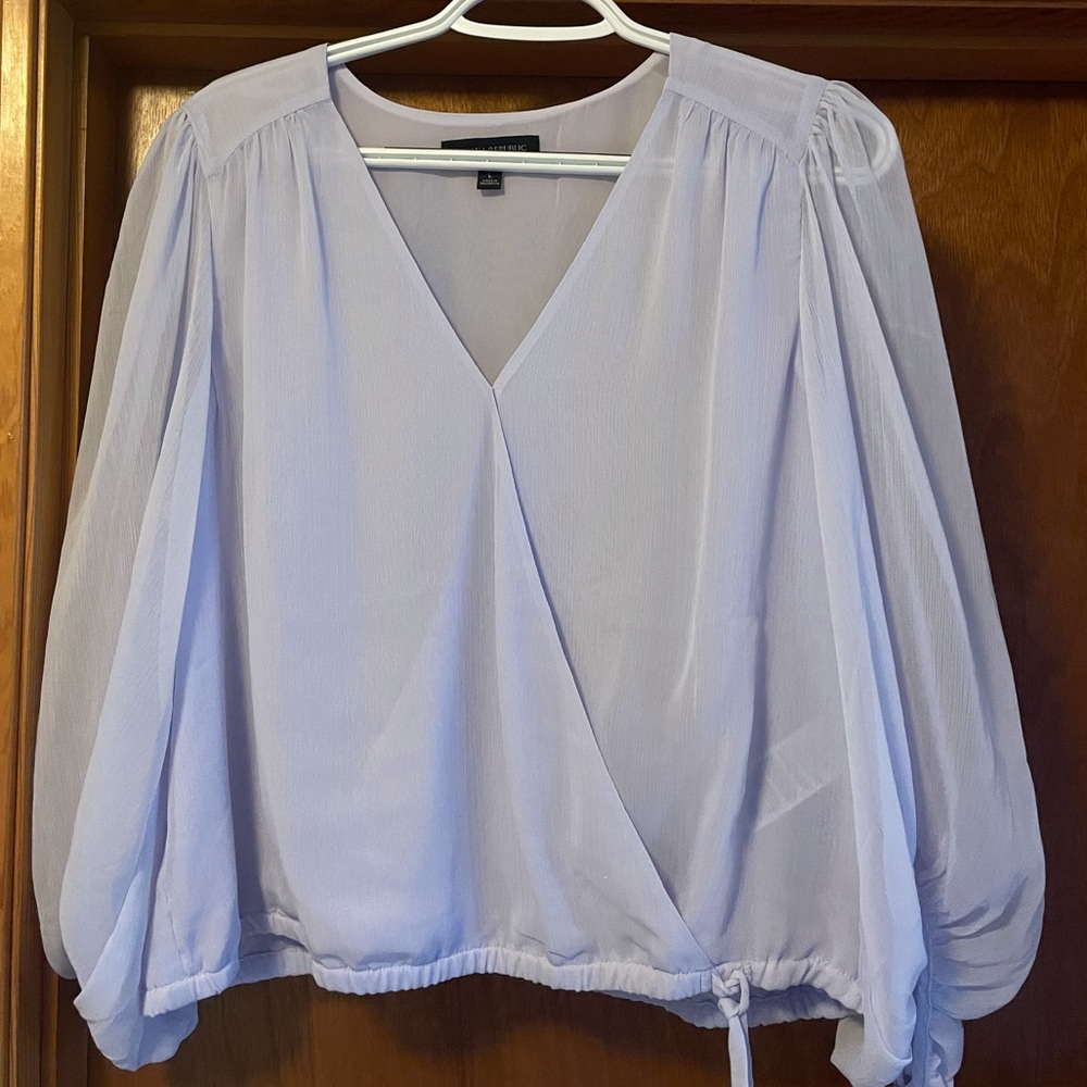 Banana Republic light purple v neck long sleeve blouse